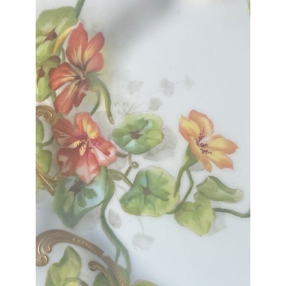 Jean J Pouyat Limoges France Floral Plate 8.5" Art Nouveau Porcelain Gold Moriag - Picture 3 of 8
